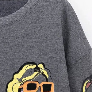 Customizable Oversized Men's Long Sleeve Cotton <b>Crewneck</b> Pullover Winter Fleece Print Design ODM Technique Solid - Product Image 3