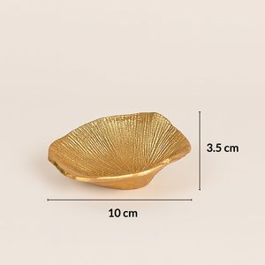 Bandeja DE SERVICIO DE ALUMINIO dorado, cuenco poco profundo decorativo con diseño ondulado pulido para el hogar, restaurante, hoteles para fiestas - Product Image 4