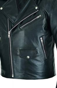 Veste en cuir de style motard Cafe Racer en cuir Napa de mouton véritable doux fini et teint uni - Product Image 3
