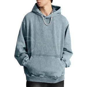 เสื้อฮู้ดผู้ชายซักกรดเสื้อฮู้ดแขนยาวผ้าฝ้ายผสมมีฮู้ดสำหรับสตรีทแวร์ - Product Image 1