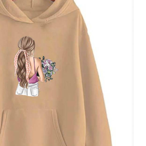 Sweat à capuche à col rond surdimensionné pour femmes Sweat-shirt grande taille avec broderie de logo personnalisé pour la saison d'hiver - Product Image 5