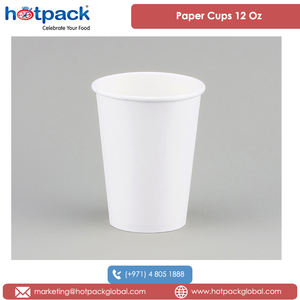 Gobelets en papier jetables à paroi unique blanche de 12 Oz, très en demande, meilleure vente, pour Usage domestique - Product Image 2