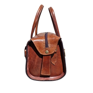Bolso de Mano Tipo Clutch Unisex de Cuero Genuino Marrón, con Dos Correas de Hombro, Cierre de Cremallera, Diseño Marroquí de Alta Calidad MA - Product Image 3
