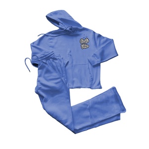 100% algodón verde oscuro desgastado chándal deportivo de dos piezas con diseño personalizado y logotipo Sudadera con capucha y pantalones de chándal para hombre - Product Image 5