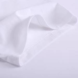 100% algodón en blanco liso Oem Logo blanco algodón blanco camiseta para hombres - Product Image 2