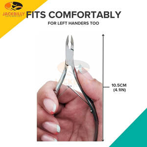 คีมตัดหนังที่ทำจากเหล็กกล้าคาร์บอนแบบมืออาชีพที่มีการออกแบบให้มีกรามแบบ6มม. และมีสปริงคู่แบบฝรั่งเศสเพื่อการดูแลเล็บที่แม่นยำ - Product Image 6