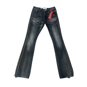 Jeans en denim droit bleu foncé avec motif solide léger et respirant pour l'hiver automne été printemps vêtements polyvalents - Product Image 2