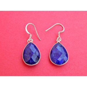 925 Sterling <b>Silver</b> Earring <b>Stud</b> Trendy Blue Sapphire Gemstone Handmade Earring Gift Idea-E0833-GS - Product Image 3