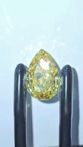 Diamant de laboratoire de 10 carats, taille poire, jaune vif fantaisie, certifié IGI, clarté VVS2, polissage excellent, diamant CVD en vrac pour - Product Image 2