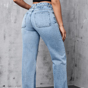 Wholesale Custom Logo <b>Baggy</b> <b>Women's</b> Denim <b>Jeans</b> Breathable Washable and Quick Dry Plus Size <b>Women's</b> Pants Breathable OEM - Product Image 3