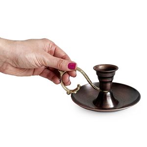 Candelero de Cobre Hecho a Mano, Decoración Navideña para el Hogar, Estilo Clásico, Acabado de Cobre Cepillado, 13.5cm X 10cm - Product Image 2