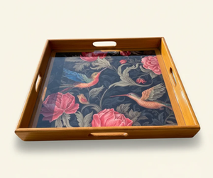 Bandeja de Madera Natural Ecológica Premium para Servir Alimentos, Bandeja Rectangular de Madera Maciza Hecha a Mano con Tamaño Personalizado para Té y Café - Product Image 3