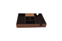 Plateau organisateur portable en cuir fait main de haute qualité avec compartiments sécurisés pour clés, plateau de bureau/table personnalisé pour usage professionnel