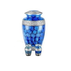 Urnes souvenir de Style nordique pour les cendres humaines Petites urnes couleur coeur bleu avec étui de qualité supérieure Urnes de crémation artisanales pour les cendres - Product Image 3