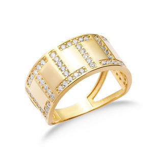 À la mode T Design CZ Stones Band Ring Turc Fabriqué À La Main En Gros 925 Bijoux En Argent Sterling - Product Image 3