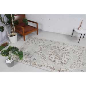 Alfombra Turca Vintage de 4.1x7.6 pies, Alfombra Gris Ombré de Lana - Product Image 2