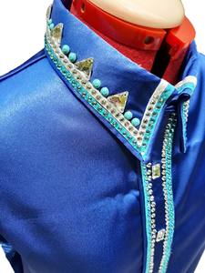 Chemise de spectacle western Cowgirl faite à la main taille haute avec fermeture à glissière tissu taffetas extensible respirant - Product Image 2