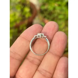 925 Silver Rainbow Moonstone <b>Adjustable</b> <b>Ring</b> Trendy Rose Gold Plated Stainless Steel Inlay 18K Plating Color for Engagement - Product Image 6