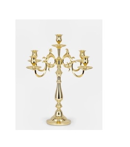 Candélabre en métal argenté à 5 bras fait à la main bonne vente forme personnalisée maison événement mariage fête bougeoir centres de table - Product Image 5