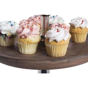 Round 2 Tier Medium <b>Cake</b> Stand Premium Quality Wood and Metal Ideal for Weddings and Events Elegant Indian <b>Cake</b> <b>Server</b> Ware - Product Image 4