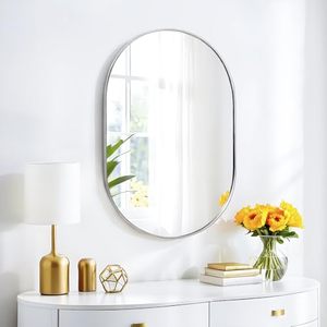Espejo de Pared Ovalado Sin Marco, Diseño Minimalista, Vidrio de 4.0 mm de Grosor, para Decoración Moderna del Hogar - Product Image 1
