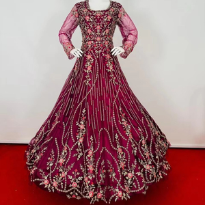 Lehenga choli ชุดเดรสแบบดั้งเดิมปักลายสไตล์ปากีสถานสำหรับผู้หญิงชุดปาร์ตี้งานแต่งงาน - Product Image 1