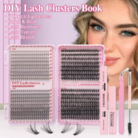 Aksesoris Kecantikan Ekstensi Rambut Grosir Bulu Mata Palsu Faux Mink DIY Cluster 18mm 40 Cluster Per Tray 6D 8D Bulu Mata Cluster Alami