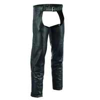 La mejor venta de motocicleta Vance Leather Levi Style Pocket Premium Leather Chaps Unisex Chaps con 2 bolsillos estilo Jean