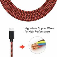 Câble de charge rapide USB Micro 1M/2M 3A Câble de données Micro USB en nylon tressé Conducteur en cuivre pur pour téléphones mobiles