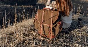 Sac à dos de luxe en cuir et toile, léger, grande capacité, pour voyage en plein air, école, ordinateur portable, LCBP-0075 - Product Image 2