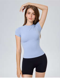Fitness Women <b>Ladies</b> Sportswear Short Sleeve Quick Dry <b>Ladies</b> Sportswear Tight Gym Fitness T Shirts Running Work Out <b>Tops</b> - Product Image 5
