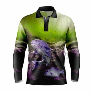 เสื้อโปโลตกปลาแบบซับลิเมชั่น UPF50+ สำหรับผู้ชาย ขายส่ง เสื้อโปโลแห้งเร็ว เสื้อโปโลตกปลาแขนยาวประสิทธิภาพสูง - Product Image 6