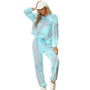 Mujer Tie Dye Sweatsuit Made Sublimación Impreso Precio al por mayor Nuevo diseño Chándales de mujer - Product Image 3
