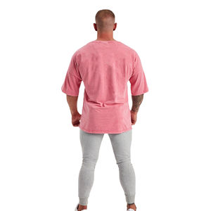 100% coton goutte épaule T-Shirt pour hommes de haute qualité poids lourd col montant plaine personnalisable hommes T-Shirt surdimensionné coupe longue - Product Image 2