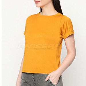 Camiseta con Ribete en Contraste, Última Moda, Nuevo Diseño, Ropa Urbana, Logotipo Personalizado, Camisetas para Mujer - Product Image 3