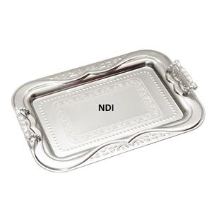 Bandeja para servir aperitivos dulces o con acabado de níquel, vajilla de gran venta, Plato decorativo, bandeja para servir de Metal sólido de estilo clásico - Product Image 1