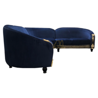Antikes Französisches Luxus-Design Faltbares Gestepptes Massivholz-Ecksofa-Set Wohnzimmermöbel für Villa Apartment Hotel