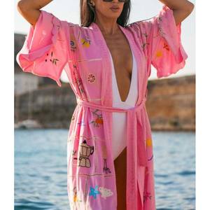 Kimono Largo para Mujer, Diseño Elegante y Largo que Brinda Cobertura Cómoda y Movimiento con Estilo para Conjuntos sin Esfuerzo - Product Image 4