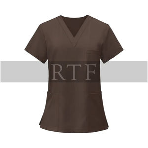 Pure Scrubs Top pour femmes été grande taille col en V décontracté à manches courtes chemise de travail de base uniforme d'allaitement t-shirts par Raw to Fine - Product Image 2