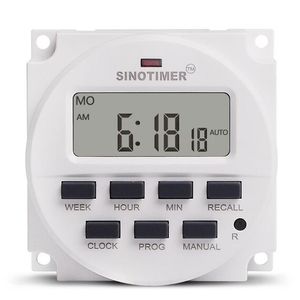 SINOTIMER TM618N-2 220V สวิตช์อิเล็กทรอนิกส์อัจฉริยะสำหรับบ้านแบบตั้งโปรแกรมรายสัปดาห์ได้ - Product Image 1