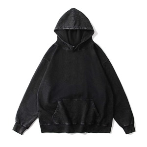 Nouvel Arrivage – Sweat à Capuche Homme en Coton Lavé, Épaules Tombantes, Manches Longues, Cordon de Serrage, en Molleton Bouclette, avec Imprimé Crocheté et Logo Brodé - Product Image 2