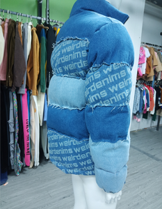 เสื้อแจ็คเก็ตผู้ชายแฟชั่นดีไซน์ใหม่ แจ็คเก็ตพัฟเฟอร์ฤดูหนาวสำหรับผู้ชายไซส์ใหญ่ แจ็คเก็ตบุหนาอุ่น ขายส่ง แจ็คเก็ตบับเบิ้ล บอมเบอร์ แจ็คเก็ตยีนส์เดนิม - Product Image 3