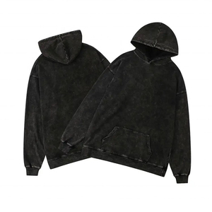 Sudadera con capucha lavada con ácido a precio al por mayor para hombre, Sudadera con capucha lavada con ácido para hombre de lujo con ajuste regular en blanco - Product Image 1