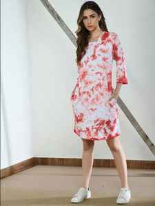 Vestido Midi de verano de rayón 100% para mujer, suelto, Floral, teñido anudado con cintura Natural, respetuoso con el medio ambiente, tejido lavable, bolsillo, estilo informal - Product Image 5