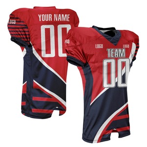 Camiseta de fútbol transpirable para adultos y jóvenes deportivos para hombres americanos con camisetas de fútbol atléticas de malla con cuello en V a cuadros - Product Image 4