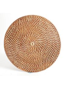 Unique Natural <b>Rattan</b> <b>Placemat</b>, Wicker Floral Plate Charger, Handmade Gift Handicrafts round <b>rattan</b> <b>placemats</b> - Product Image 4