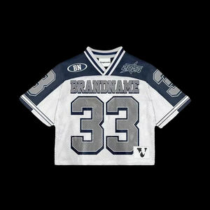 Camiseta Deportiva Retro Americana de Fútbol Americano, Personalizada, de Malla de Poliéster, con Hombros Caídos, Lavado Ácido, Corte Cuadrado y Sublimación - Product Image 2