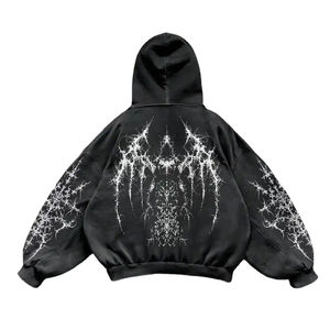 2025 vente chaude 100% sweats à capuche en coton pour hommes bases coton mélangé sérigraphie à capuche couleur panneau Street Wear sweat à capuche régulier - Product Image 2