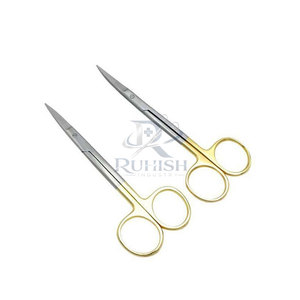 Ciseaux à gencives courbés manuels en acier inoxydable, instruments chirurgicaux dentaires réutilisables, légers, avec poignée ergonomique, pour soins parodontaux - Product Image 2