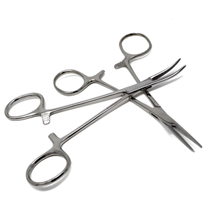 คีมหนีบยุงสแตนเลส5 "ตรงและโค้ง | เครื่องช่วยลดความแม่นยำสำหรับนักเรียนพยาบาลแพทย์และสัตวแพทย์ - Product Image 5